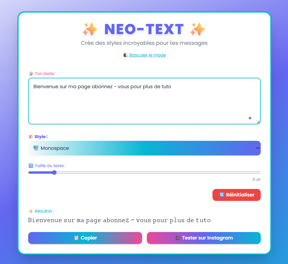 generateur de polices codé par Isaac Abatsong